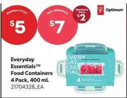 Real Canadian Superstore Everyday Essentials Food Containers 4 Pack, 400 mL offer