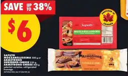 No Frills Saputo Mozzarellissima or Armstrong Cheese offer