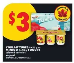 No Frills YOPLAIT TUBES OR MINIGO YOGURT offer