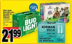 Super C bière Labatt Bud Light Lime, Brasseur de Montréal, Unibroue offer