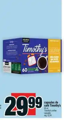 Super C CAPSULES DE CAFÉ TIMOTHY'S offer