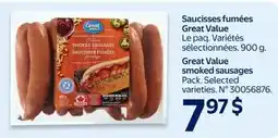 Walmart Great Value smoked sausages offer