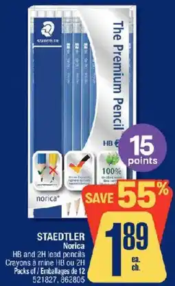 Jean Coutu Staedtler norica hb and 2h lead pencils offer