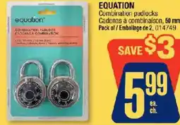 Jean Coutu Equation combination padlocks offer