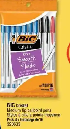 Jean Coutu Bic cristal medium tip ballpoint pens offer