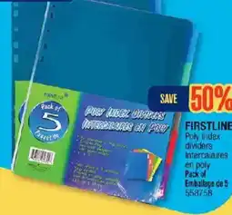 Jean Coutu Firstline poly index dividers offer