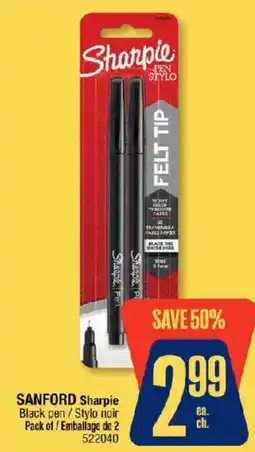 Jean Coutu Sanford sharpie black pen / stylo noir offer