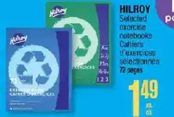 Jean Coutu Hilroy selected exercise notebooks offer