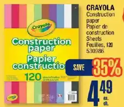 Jean Coutu Crayola construction paper offer