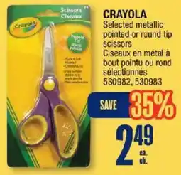 Jean Coutu Crayola selected metallic pointed or round tip scissors offer