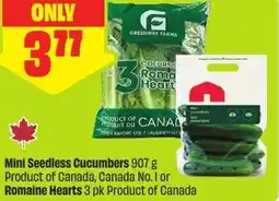 FreshCo Mini Seedless Cucumbers or Romaine Hearts offer