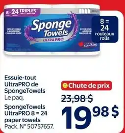 Walmart SpongeTowels UltraPro paper towels offer