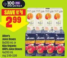 FreshCo Allen's Juice Boxes or Kiju Organic 100% Juice Boxes offer