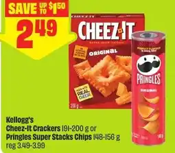 FreshCo Kellogg's Cheez-It Crackers Pringles Super Stacks Chips offer