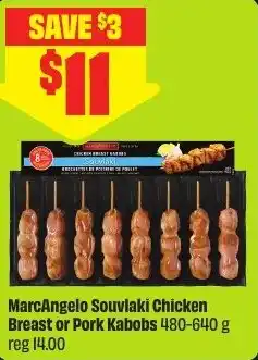 FreshCo MarcAngelo Souvlaki Chicken Breast or Pork Kabobs offer