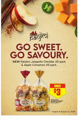 FreshCo Panjimi Apple Cinnamon or Jalapeño Cheddar Mini Naan offer
