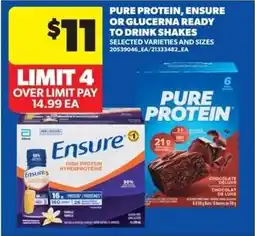 Real Canadian Superstore Pure Protein, Ensure, or Glucerna Ready-to-Drink Shakes offer