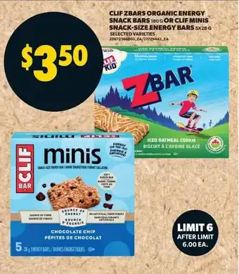 Real Canadian Superstore Clif zbars organic energy snack bars or clif minis snack-size energy bars offer