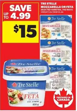 Real Canadian Superstore Tre stelle mozzarella or feta offer