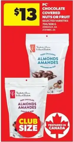 Real Canadian Superstore Pc chocolate covered nuts or fruit offer