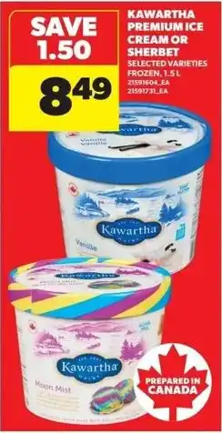 Real Canadian Superstore Kawartha premium ice cream or sherbet offer
