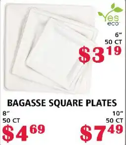 MVR Cash & Carry BAGASSE SQUARE PLATES offer