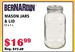 MVR Cash & Carry BERNARDIN MASON JARS & LID offer