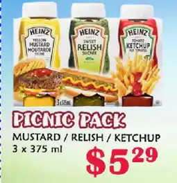 MVR Cash & Carry PICNIC PACK MUSTARD / RELISH / KETCHUP offer