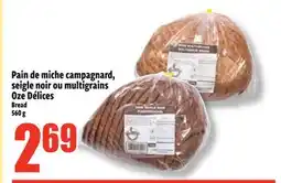 Bonanza Pain de miche campagnard, seigle noir ou multigrains offer