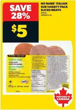 Real Canadian Superstore No name italian sub variety pack sliced meats offer