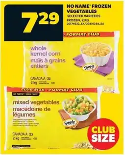 Real Canadian Superstore No name frozen vegetables offer