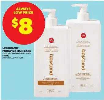 Real Canadian Superstore Life brand' puravida hair care offer