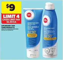 Real Canadian Superstore Life brand' sun care products offer