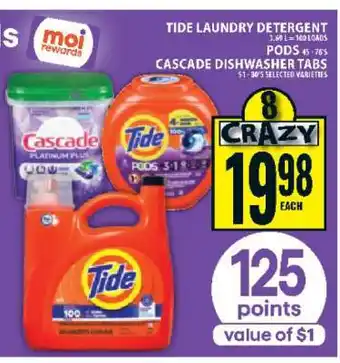 Food Basics Tide Laundry Detergent, Pods, Cascade Dishwasher Tabs offer