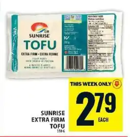Food Basics Sunrise Extra Firm Tofu offer
