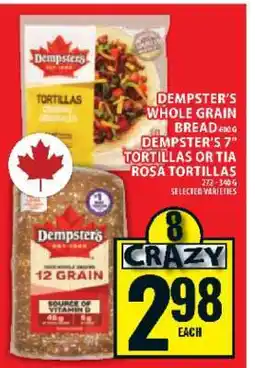 Food Basics Dempster's Whole Grain Bread or Tortillas offer