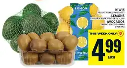 Food Basics Kiwis, Lemons, Avocados offer
