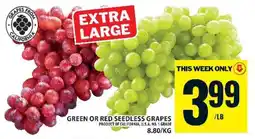 Food Basics GREEN or RED SEEDLESS GRAPES offer