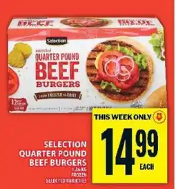 Food Basics SELECTION QUARTER POUND BEEF BURGERS offer