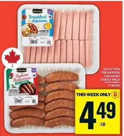 Food Basics SELECTION FRESH PORK SAUSAGES FAMILY PACK offer