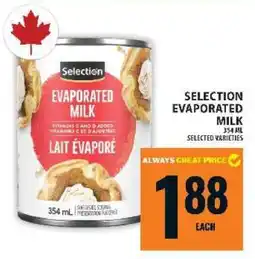 Food Basics SELECTION EVAPORATED MILK offer