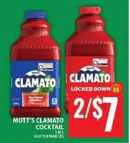 Food Basics MOTT’S CLAMATO COCKTAIL offer