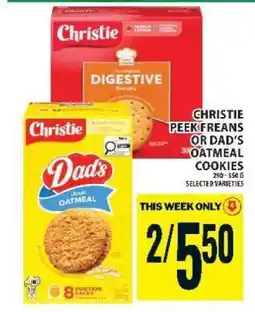 Food Basics CHRISTIE PEEK FREANS OR DAD’S OATMEAL COOKIES offer