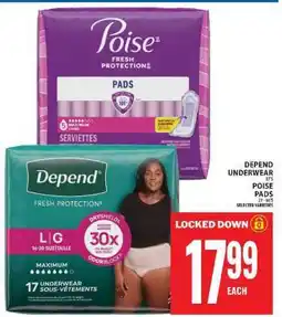 Food Basics Depend Underwear / Poise Pads offer