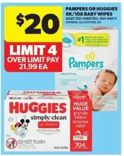 Real Canadian Superstore Pampers or Huggies 9x/10x Baby Wipes offer