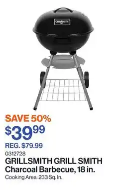 Patrick Morin GRILL SMITH Charcoal Barbecue, 18 in offer
