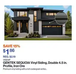 Patrick Morin SEQUOIA Vinyl Siding, Double 4.5 in. Profile, Iron Ore offer