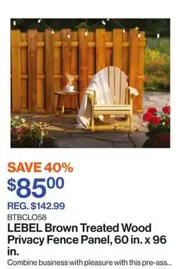 Patrick Morin Brown Treated Wood Privacy Fence Panel, 60 in. x 96 in offer