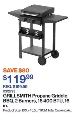 Patrick Morin Propane Griddle BBQ, 2 Burners, 16 400 BTU, 16 in offer