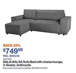 Patrick Morin BALSA Sofa Bed with chaise lounge, 3-Seater, Anthracite offer